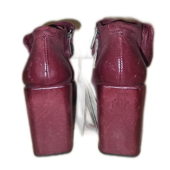 NWT AS 98 Block Chunky Heel Square toe Maroon Red Size 38 - Picture 5 of 13